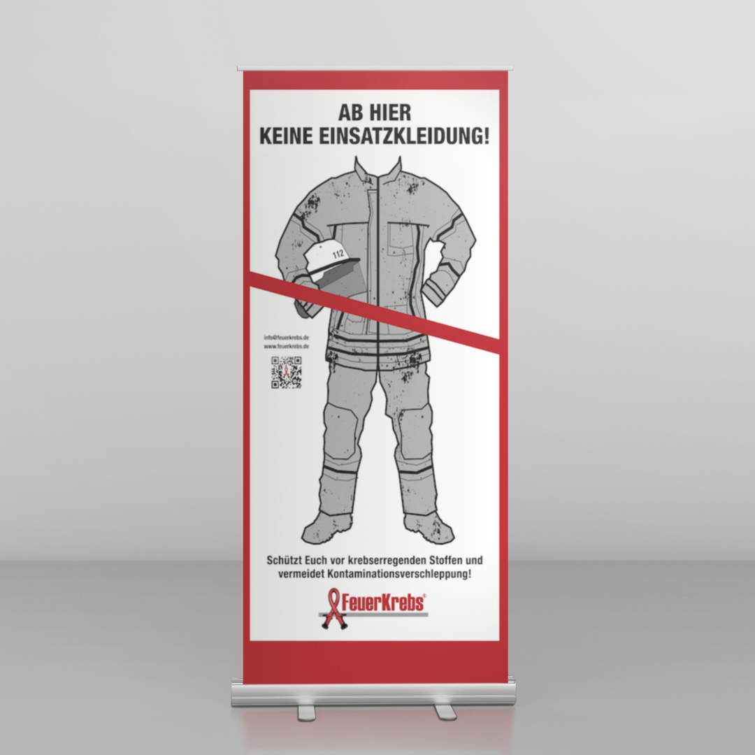 Rollup "Ab hier keine Einsatzkleidung"